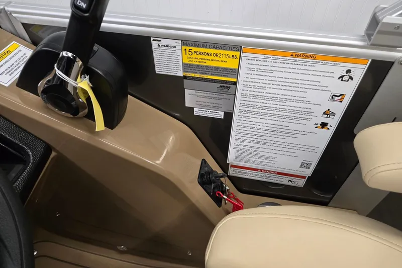 Slide: The Image of Control panel of 2026 Godfrey Monaco 215 C with safety warnings and capacity details. - 12