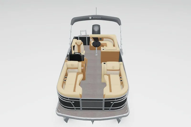 Slide: The Image of 2026 Godfrey Monaco 215 C pontoon boat with spacious seating and modern design. - 29