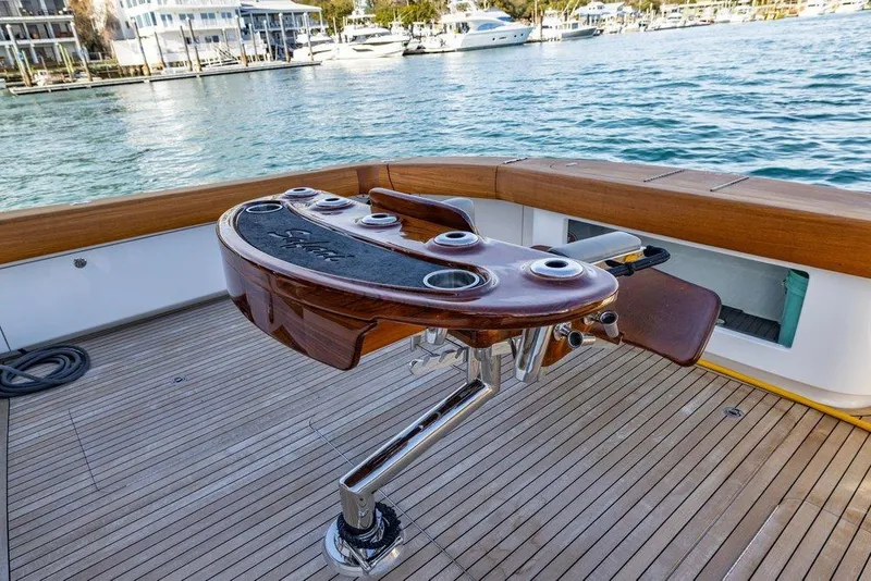 Slide: The Image of Luxury fishing station on 2022 Viking 72 Convertible yacht deck. - 29
