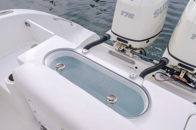 Slide: The Image of 2020 Sea Prop center console boat with dual Suzuki 175 outboard engines. - 12