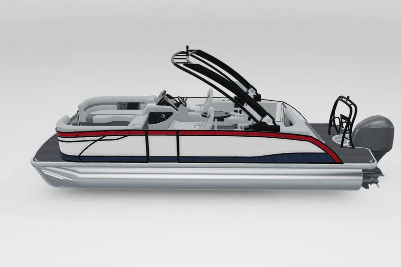 The Image of 2026 Godfrey Monaco 235 QSB pontoon boat with sleek design and modern features. - 0
