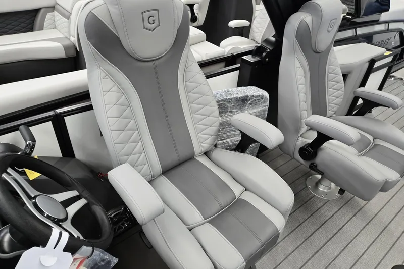 Slide: The Image of Luxury seating on 2026 Godfrey Monaco 235 QSB boat, featuring ergonomic design and premium materials. - 14