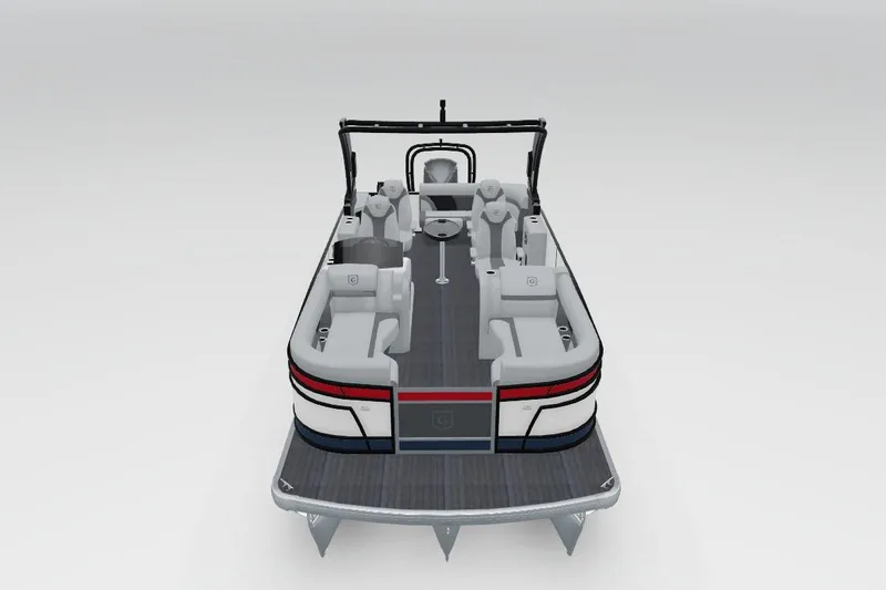 Slide: The Image of 2026 Godfrey Monaco 235 QSB pontoon boat, sleek design, spacious seating, modern features. - 3