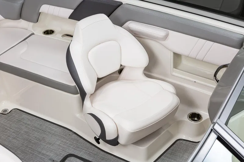 Slide: The Image of Manufacturer Provided Image: 2020 Chaparral 23 SSi boat interior with white and gray seating. - 19