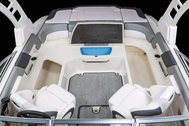 Slide: The Image of Manufacturer Provided Image: 2020 Chaparral 23 SSi boat interior with seating and storage compartments. - 21