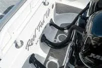 Slide: The Image of 2007 Fountain 38 CC Tournament Edition boat interior with engine details. - 8