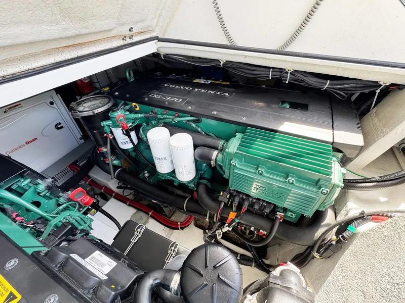 Slide: The Image of Engine compartment of a 2015 Beneteau Gran Turismo 44, featuring a Volvo Penta engine. - 21