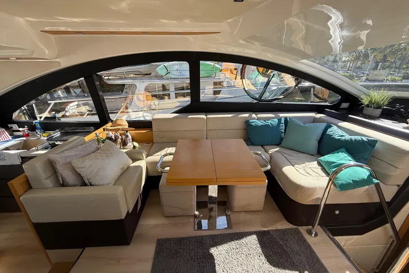 Slide: The Image of Luxurious interior of a 2017 Schaefer 56 yacht with elegant seating and decor. - 13