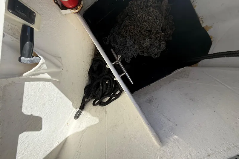 Slide: The Image of Storage compartment on a 2017 Schaefer 56 yacht with ropes and chains. - 44