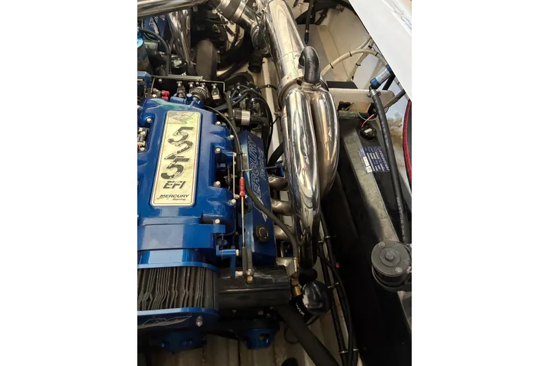Slide: The Image of Engine of 2006 Fountain 42 Lightning boat with Mercury Racing 525 EFI. - 19