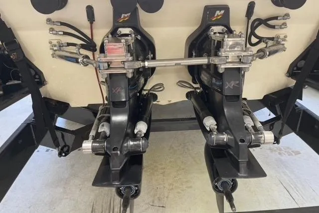 Slide: The Image of 2006 Fountain 42 Lightning boat engines and drives, showcasing mechanical components and connections. - 25