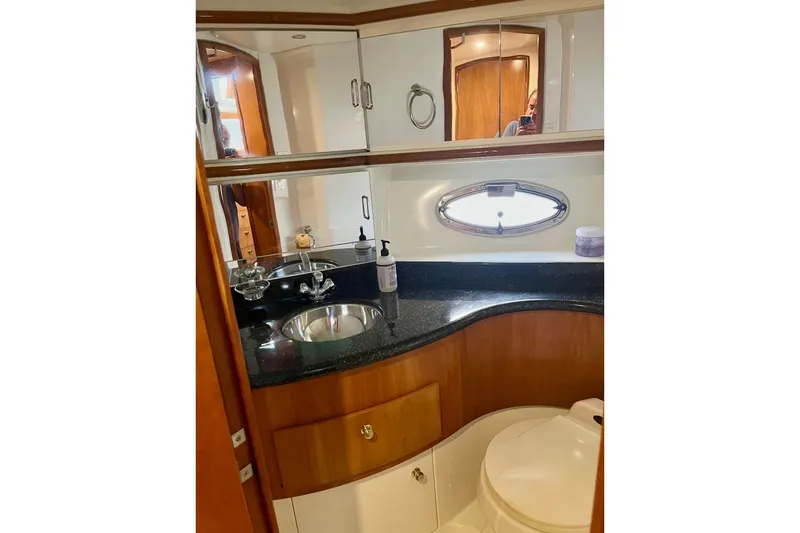 Slide: The Image of Luxurious bathroom in 2001 Carver 396 Aft Cabin Motor Yacht with sleek design. - 15