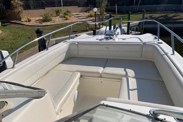 Slide: The Image of 2007 World Cat 250 DC boat with spacious seating and sleek design. - 2