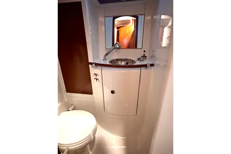 Slide: The Image of Bathroom interior of 2004 Beneteau 50 yacht with sink and toilet. - 20
