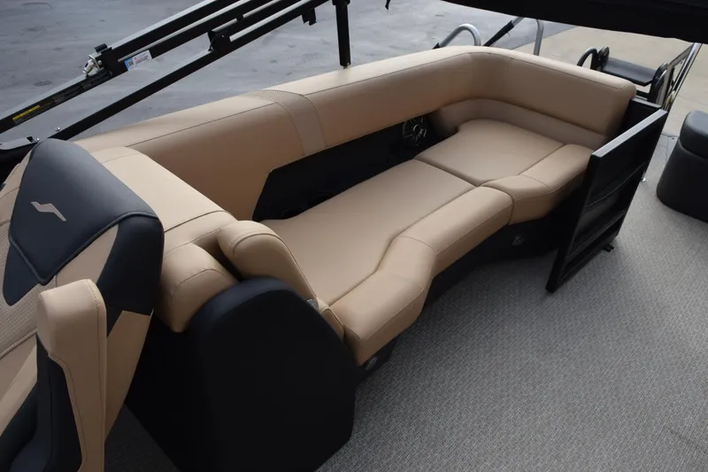 Slide: The Image of Luxurious seating in 2026 Evotti 525QL boat, featuring beige upholstery and modern design. - 8