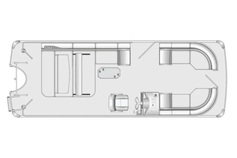 Slide: The Image of Manufacturer Provided Image: Top view layout of 2026 Berkshire 23SB2 STS pontoon boat interior design. - 3