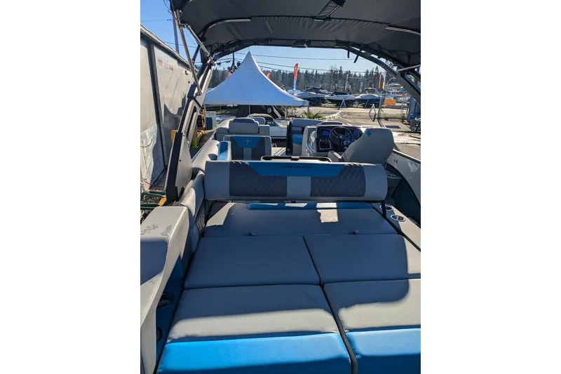 Slide: The Image of 2026 Berkshire 23SB2 STS pontoon boat interior with spacious seating and modern design. - 9