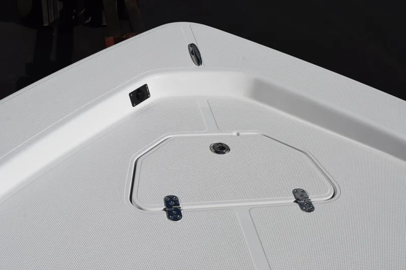 Slide: The Image of Frontier 2104 boat deck, 2026 model, featuring a textured surface and hatch. - 17