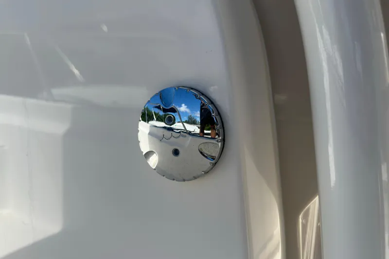 Slide: The Image of Chrome detail on 2022 Boston Whaler 210 Montauk boat exterior. - 21