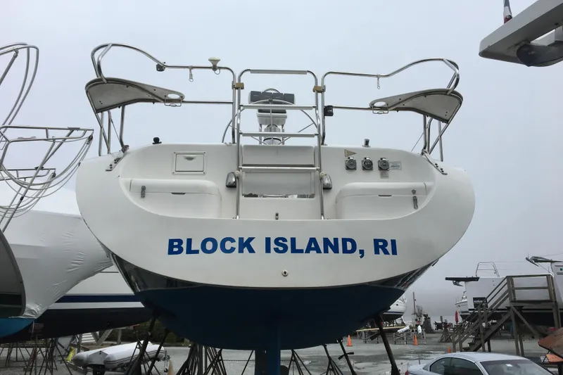 Slide: The Image of Catalina 380 sailboat, 2001 model, docked at Block Island, RI. - 4