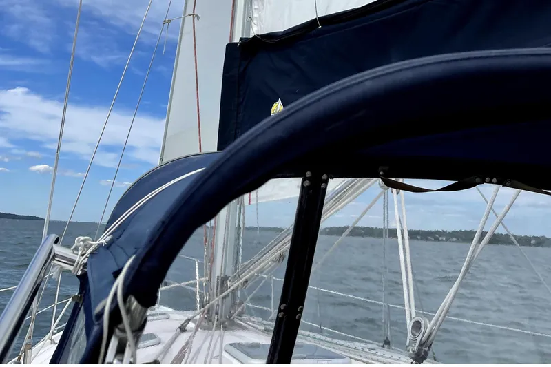 Slide: The Image of Sailing on a 2001 Catalina 380 yacht under clear blue skies. - 7