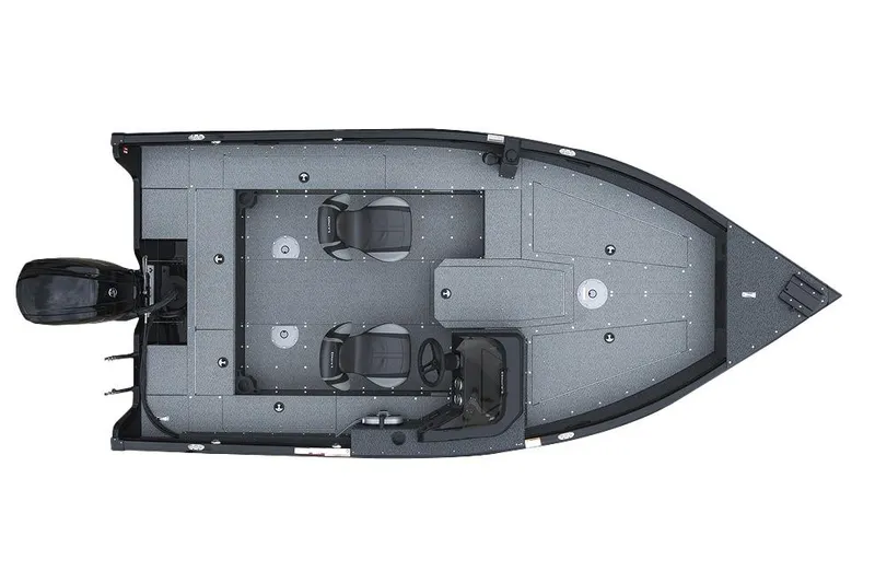 Slide: The Image of Manufacturer Provided Image: 2026 Lund 1700 Explorer SS boat, top view, featuring dual seats and a sleek design. - 33