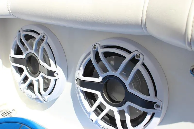 Slide: The Image of Close-up of marine speakers on a 2000 Fountain 32 Fever boat. - 8