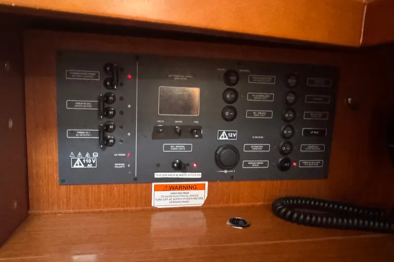 Slide: The Image of Electrical control panel on a 2014 Beneteau Oceanis 34 sailboat. - 25