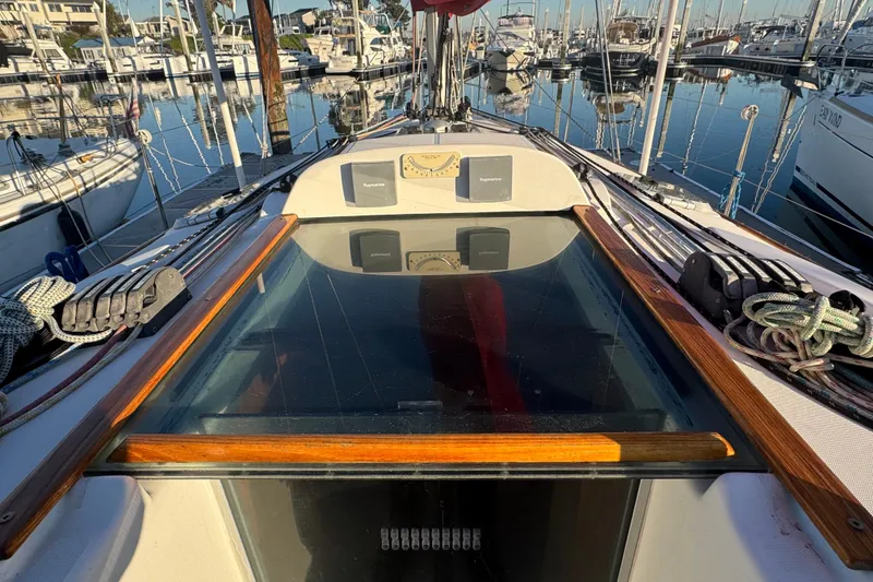 Slide: The Image of Cockpit view of 2004 Jeanneau Sun Fast 35 sailboat docked in marina. - 12