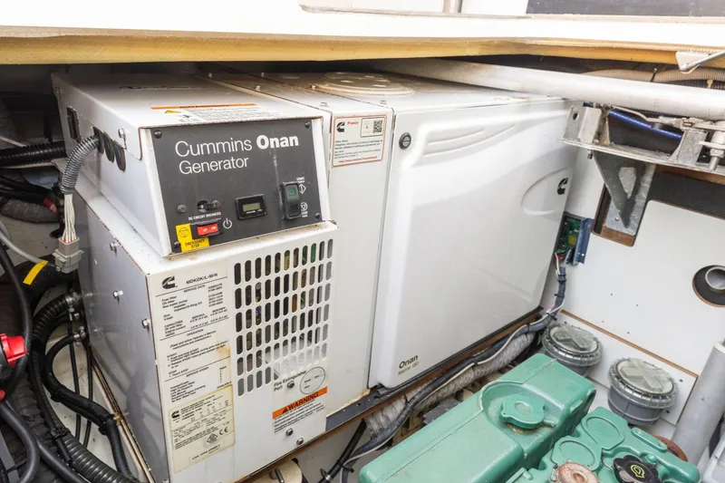 Slide: The Image of Cummins Onan generator in 2019 Fountaine Pajot 47 yacht engine room. - 70