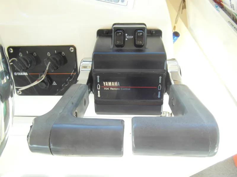 Slide: The Image of Yamaha 704 remote control on a 2005 Trident 40 Passenger Tour Boat. - 15