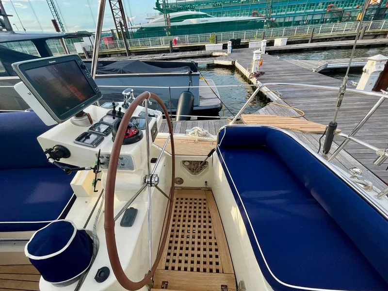 Slide: The Image of Cockpit of 2010 Southerly 57 RS yacht at dock. - 16