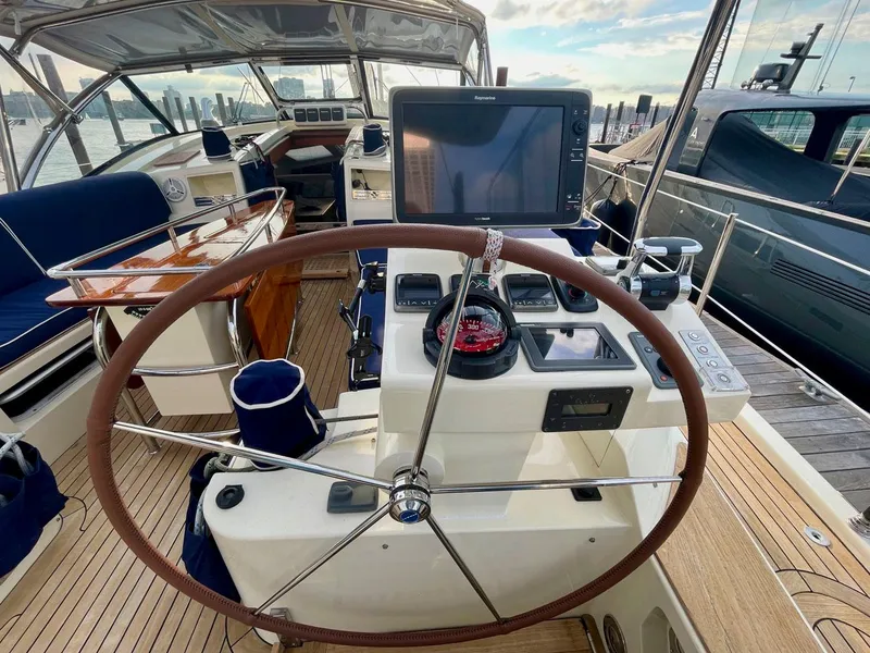 Slide: The Image of Cockpit of 2010 Southerly 57 RS yacht with modern navigation equipment. - 17