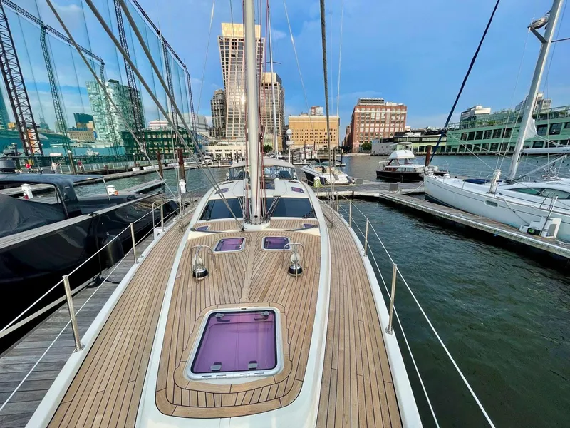 Slide: The Image of Deck of a 2010 Southerly 57 RS yacht in harbor. - 22