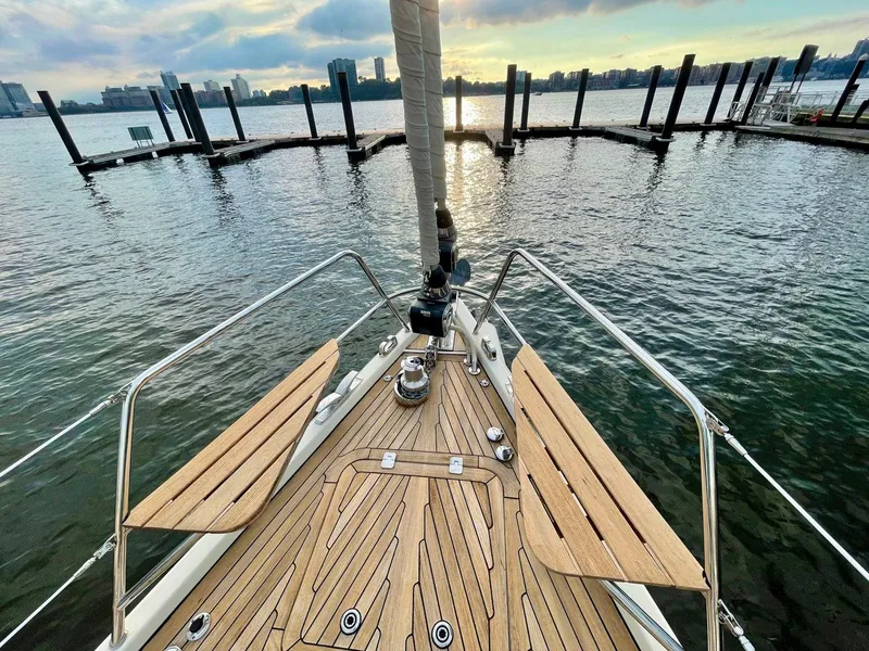 Slide: The Image of Deck view of 2010 Southerly 57 RS yacht in harbor. - 25