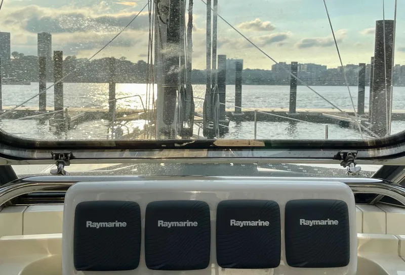 Slide: The Image of View from Southerly 57 RS sailboat overlooking harbor, 2010 model. - 28