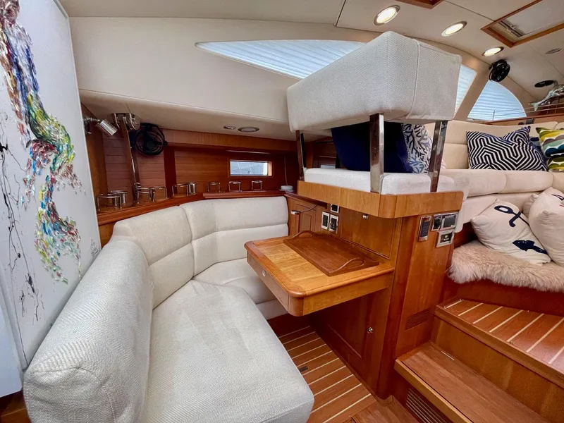 Slide: The Image of Interior of a 2010 Southerly 57 RS yacht with luxurious seating area. - 34