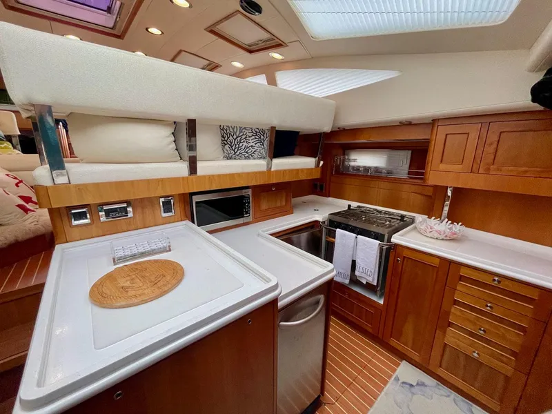 Slide: The Image of Interior of 2010 Southerly 57 RS yacht featuring modern kitchen. - 40
