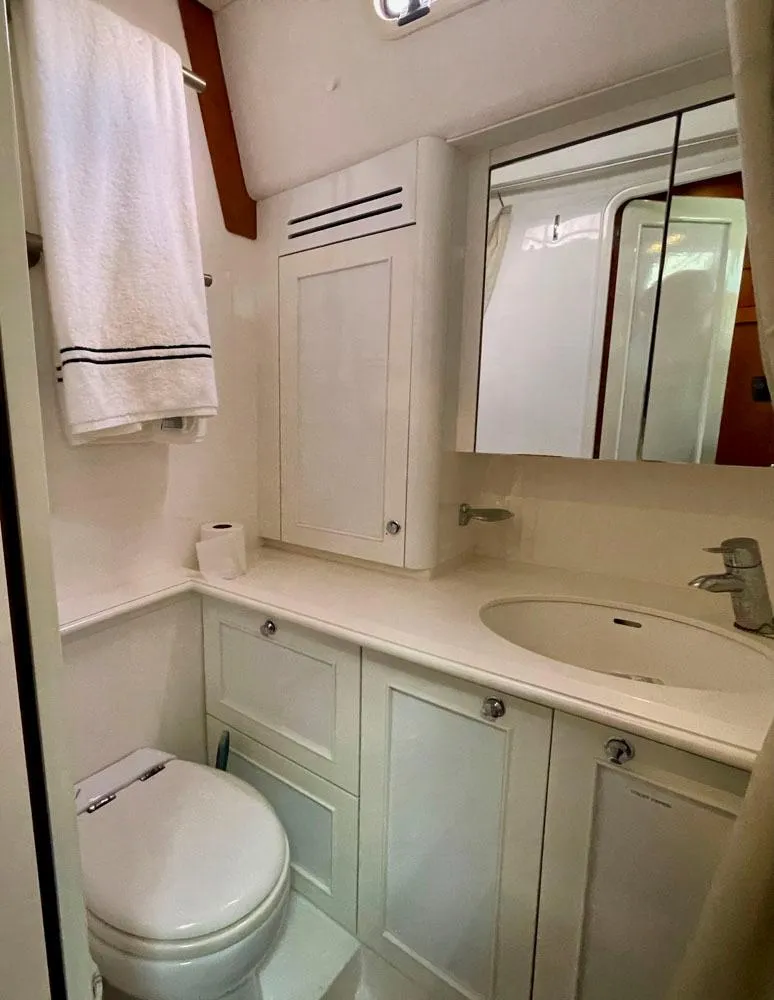 Slide: The Image of Bathroom in Southerly 57 RS sailboat, year 2010. - 49