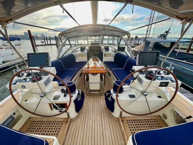 Slide: The Image of Cockpit of 2010 Southerly 57 RS yacht with dual steering wheels. - 6