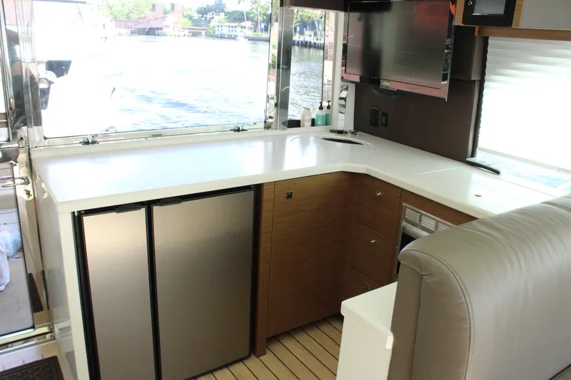 Slide: The Image of Interior of 2014 Cruisers Yachts 45 Cantius with modern kitchen. - 16