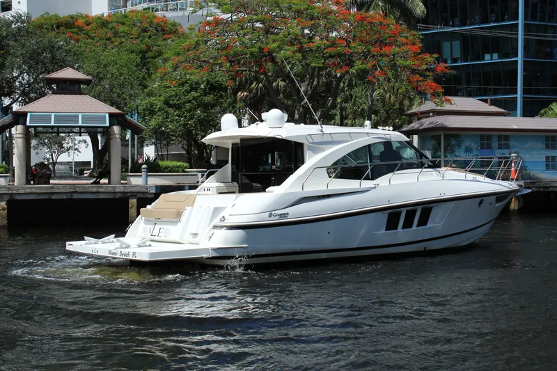 Slide: The Image of 2014 Cruisers Yachts 45 Cantius on water in Miami Beach. - 2