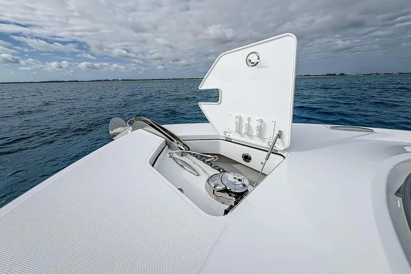 Slide: The Image of Manufacturer Provided Image: Bow of 2026 HCB 48 Campeon yacht with anchor compartment open. - 37