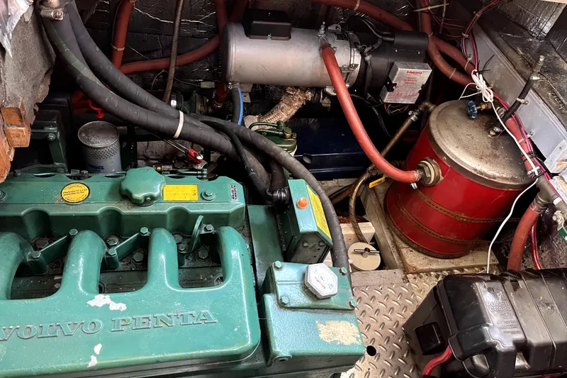 Slide: The Image of Engine room of a 1985 Baba 40 Pilot House with Volvo Penta engine. - 39