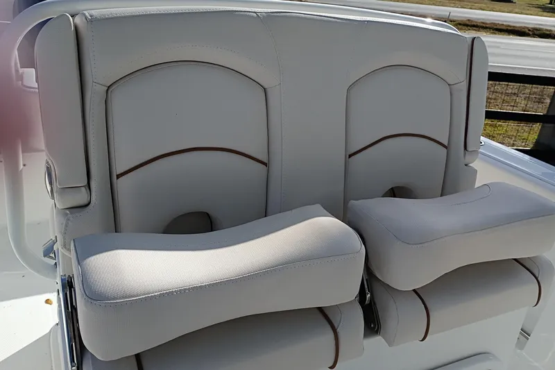 Slide: The Image of 2021 Sea Hunt Gamefish 27 Coffin Box boat seats, featuring plush, ergonomic design. - 27
