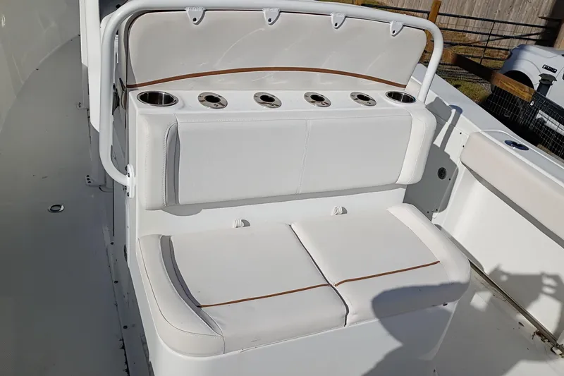 Slide: The Image of 2021 Sea Hunt Gamefish 27 Coffin Box boat seating with cup holders. - 36