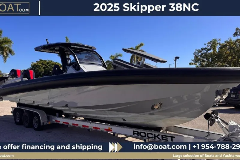 The Image of 2025 Skipper-BSK 38NC boat on trailer, ready for transport. - 0