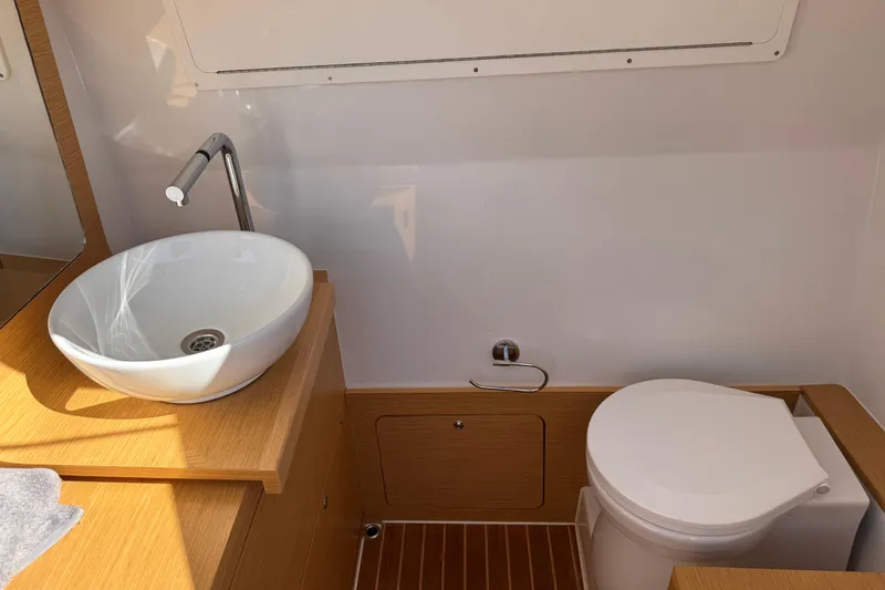 Slide: The Image of Modern bathroom in 2025 Skipper-BSK 38NC yacht with sink and toilet. - 18