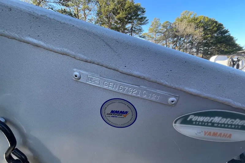 Slide: The Image of 2021 G3 Gator Tough 17 CCJ DLX boat with certification and warranty stickers. - 3