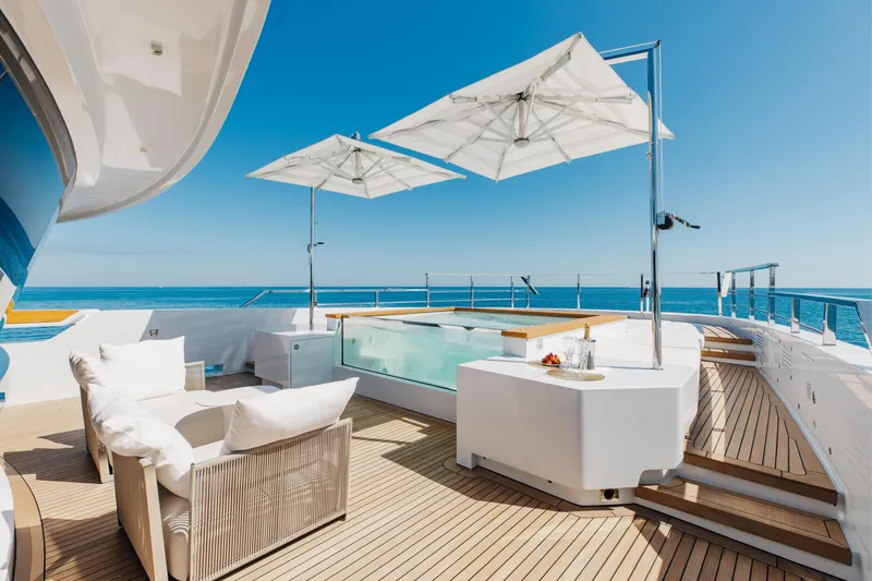 Slide: The Image of Luxurious interior of 2020 Sanlorenzo 44 Alloy yacht with modern furnishings and elegant decor. - 20